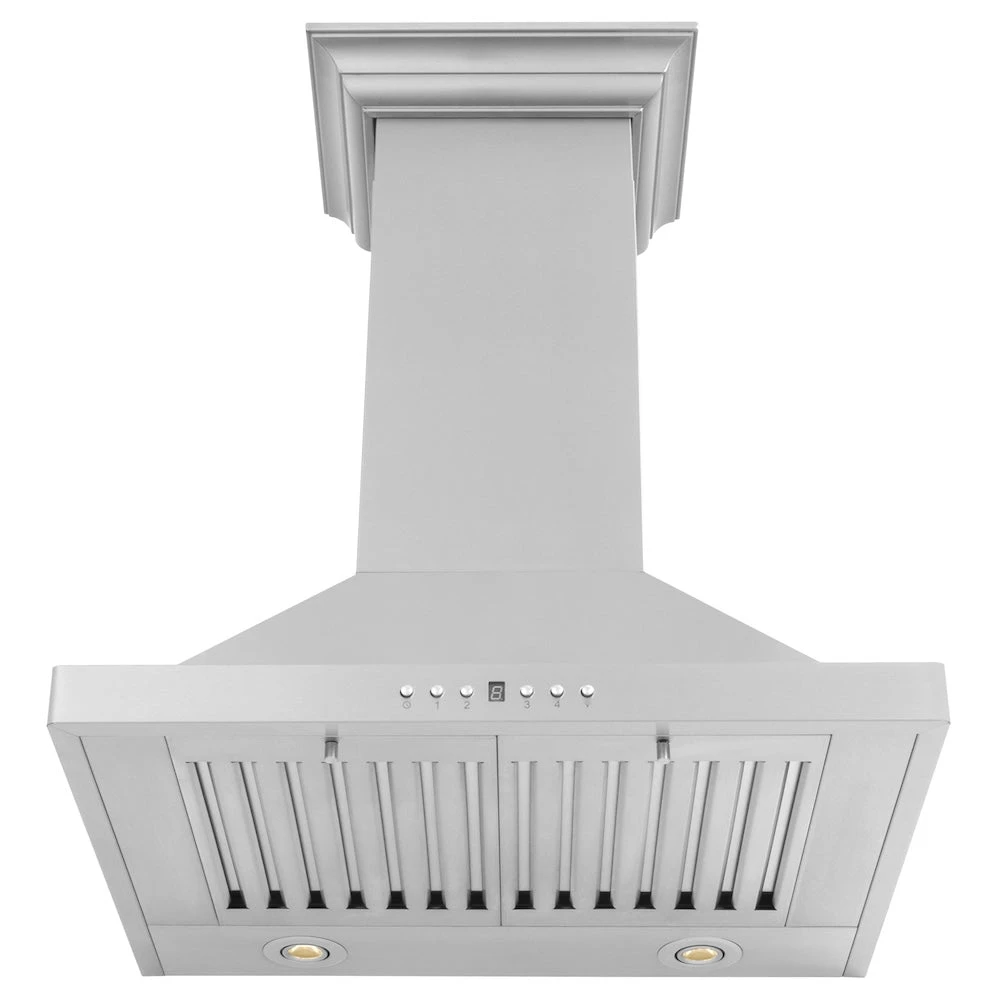 ZLINE 24 In. Convertible Vent Wall Mount Range Hood In Stainless Steel With Crown Molding (KBCRN-24)(Zline 24 Wall Mount Range Hood Stainless Steel Crown Molding Kbcrn 24) 3 ZLINE 24 In. Convertible Vent Wall Mount Range Hood In Stainless Steel With Crown Molding (KBCRN-24)(Zline 24 Wall Mount Range Hood Stainless Steel Crown Molding Kbcrn 24) - Image 3