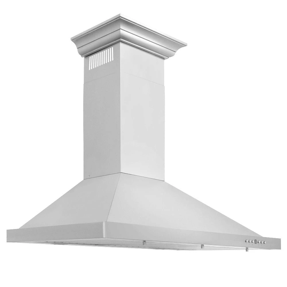 ZLINE 48 In. Convertible Vent Wall Mount Range Hood In Stainless Steel With Crown Molding (KBCRN-48)(Zline 48 Wall Mount Range Hood Stainless Steel Crown Molding Kbcrn 48) 1 ZLINE 48 In. Convertible Vent Wall Mount Range Hood In Stainless Steel With Crown Molding (KBCRN-48)(Zline 48 Wall Mount Range Hood Stainless Steel Crown Molding Kbcrn 48)