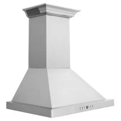 ZLINE 24 In. CrownSound™ Ducted Vent Wall Mount Range Hood In Stainless Steel With Built-in Bluetooth Speakers (KBCRN-BT-24)(Zline 24 Wall Mount Range Hood Stainless Steel Crownsound Kbcrn Bt 24) -Induction Cooktop Store zline stainless steel wall mounted range hood KBCRN BT 24 top side