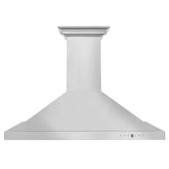 ZLINE 36 In. CrownSound™ Ducted Vent Wall Mount Range Hood In Stainless Steel With Built-in Bluetooth Speakers (KBCRN-BT-36)(Zline 36 Wall Mount Range Hood Stainless Steel Crownsound Kbcrn Bt 36) -Induction Cooktop Store zline stainless steel wall mounted range hood KBCRN BT 36 front