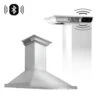 ZLINE 36 In. CrownSound™ Ducted Vent Wall Mount Range Hood In Stainless Steel With Built-in Bluetooth Speakers (KBCRN-BT-36)(Zline 36 Wall Mount Range Hood Stainless Steel Crownsound Kbcrn Bt 36)