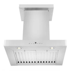 ZLINE 24 In. Convertible Vent Wall Mount Range Hood In Stainless Steel With Crown Molding (KECRN-24)(Zline 24 Wall Mount Range Hood Stainless Steel Crown Molding Kecrn 24) 14 ZLINE 24 In. Convertible Vent Wall Mount Range Hood In Stainless Steel With Crown Molding (KECRN-24)(Zline 24 Wall Mount Range Hood Stainless Steel Crown Molding Kecrn 24) -Induction Cooktop Store zline stainless steel wall mounted range hood KECRN 24 front under