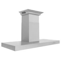 ZLINE 48 In. CrownSound™ Ducted Vent Wall Mount Range Hood In Stainless Steel With Built-in Bluetooth Speakers (KECRN-BT-48)(Zline 48 Wall Mount Range Hood Stainless Steel Crownsound Kecrn Bt 48)