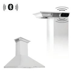 ZLINE 30 In. CrownSound™ Ducted Vent Wall Mount Range Hood In Stainless Steel With Built-in Bluetooth Speakers (KF1CRN-BT-30)(Zline 30 Wall Mount Range Hood Stainless Steel Crownsound Kf1crn Bt 30)
