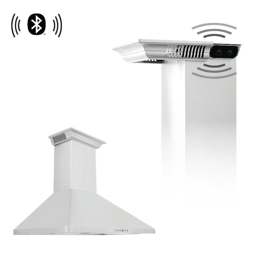 ZLINE 30 In. CrownSound™ Ducted Vent Wall Mount Range Hood In Stainless Steel With Built-in Bluetooth Speakers (KF1CRN-BT-30)(Zline 30 Wall Mount Range Hood Stainless Steel Crownsound Kf1crn Bt 30) 1 ZLINE 30 In. CrownSound™ Ducted Vent Wall Mount Range Hood In Stainless Steel With Built-in Bluetooth Speakers (KF1CRN-BT-30)(Zline 30 Wall Mount Range Hood Stainless Steel Crownsound Kf1crn Bt 30)