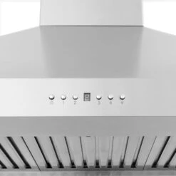 ZLINE 36 In. Convertible Vent Wall Mount Range Hood In Stainless Steel (KF2-36)(Zline 36 Wall Mount Range Hood Stainless Steel Kf2 36) 14 ZLINE 36 In. Convertible Vent Wall Mount Range Hood In Stainless Steel (KF2-36)(Zline 36 Wall Mount Range Hood Stainless Steel Kf2 36) -Induction Cooktop Store zline stainless steel wall mounted range hood KF2 36 buttons detail
