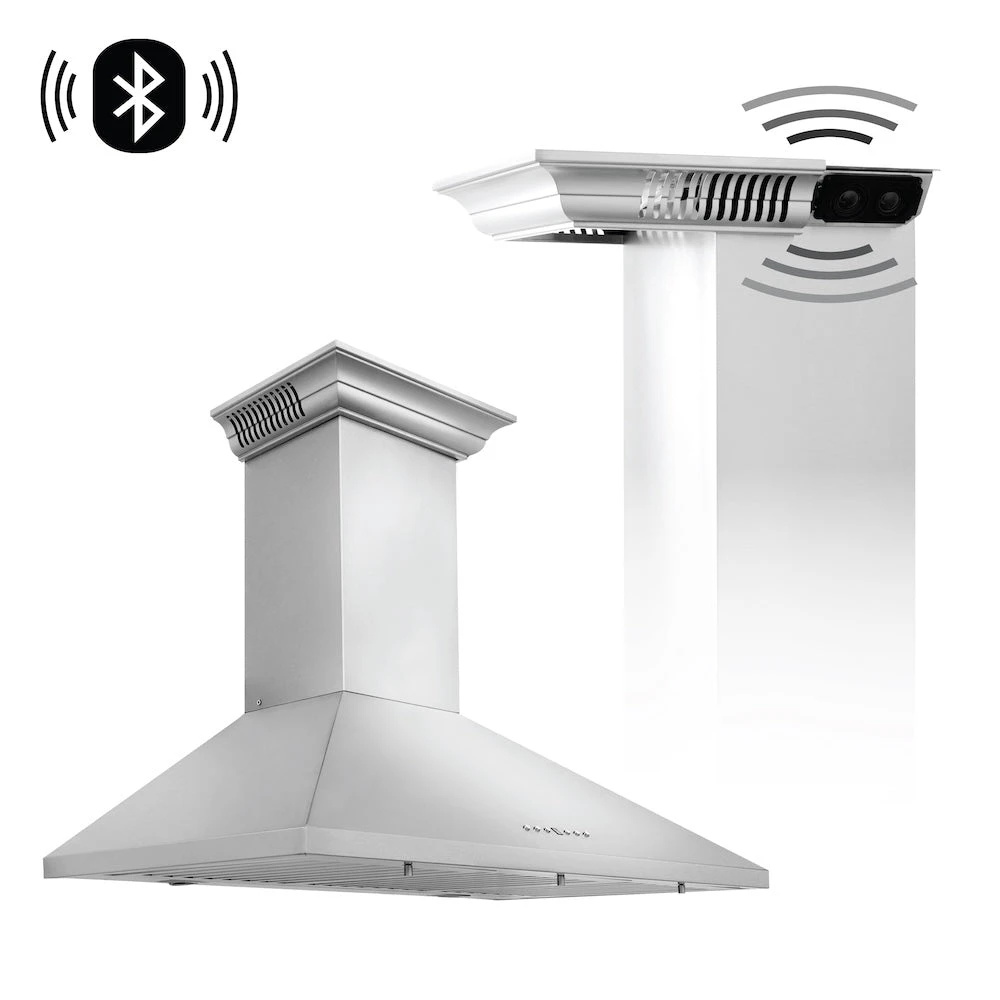 ZLINE 36 In. CrownSound™ Ducted Vent Wall Mount Range Hood In Stainless Steel With Built-in Bluetooth Speakers (KL2CRN-BT-36)(Zline 36 Wall Mount Range Hood Stainless Steel Crownsound Kl2crn Bt 36) 1 ZLINE 36 In. CrownSound™ Ducted Vent Wall Mount Range Hood In Stainless Steel With Built-in Bluetooth Speakers (KL2CRN-BT-36)(Zline 36 Wall Mount Range Hood Stainless Steel Crownsound Kl2crn Bt 36)