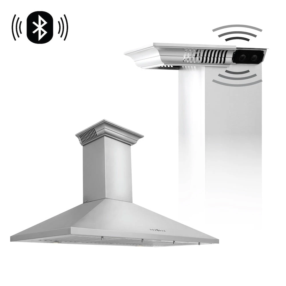 ZLINE 48 In. CrownSound™ Ducted Vent Wall Mount Range Hood In Stainless Steel With Built-in Bluetooth Speakers (KL2CRN-BT-48)(Zline 48 Wall Mount Range Hood Stainless Steel Crownsound Kl2crn Bt 48) 1 ZLINE 48 In. CrownSound™ Ducted Vent Wall Mount Range Hood In Stainless Steel With Built-in Bluetooth Speakers (KL2CRN-BT-48)(Zline 48 Wall Mount Range Hood Stainless Steel Crownsound Kl2crn Bt 48)