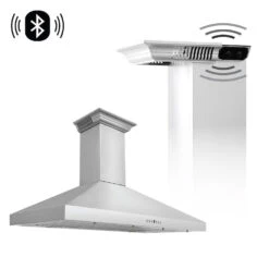 ZLINE 48 In. CrownSound™ Ducted Vent Wall Mount Range Hood In Stainless Steel With Built-in Bluetooth Speakers (KL3CRN-BT-48)(Zline 48 Wall Mount Range Hood Stainless Steel Crownsound Kl3crn Bt 48)