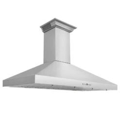 ZLINE 48 In. CrownSound™ Ducted Vent Wall Mount Range Hood In Stainless Steel With Built-in Bluetooth Speakers (KL3CRN-BT-48)(Zline 48 Wall Mount Range Hood Stainless Steel Crownsound Kl3crn Bt 48) -Induction Cooktop Store zline stainless steel wall mounted range hood KL3CRN BT 48 main