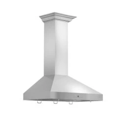 ZLINE 36 In. Convertible Vent Wall Mount Range Hood In Stainless Steel With Crown Molding (KL3CRN-36)(Zline 36 Wall Mount Range Hood Stainless Steel Crown Molding Kl3crn 36)