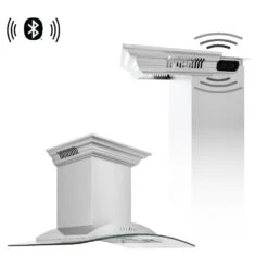 ZLINE 36 In. CrownSound™ Ducted Vent Wall Mount Range Hood In Stainless Steel And Glass With Built-in Bluetooth Speakers (KNCRN-BT-36)(Zline 36 Wall Mount Range Hood Stainless Steel Crownsound Kncrn Bt 36) 6 ZLINE 36 In. CrownSound™ Ducted Vent Wall Mount Range Hood In Stainless Steel And Glass With Built-in Bluetooth Speakers (KNCRN-BT-36)(Zline 36 Wall Mount Range Hood Stainless Steel Crownsound Kncrn Bt 36) -Induction Cooktop Store zline stainless steel wall mounted range hood KNCRN BT 36 hero 7f3eefb4 907e 47f9 a8dd 6700c2b91661