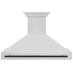 ZLINE Autograph Edition 48 In. Stainless Steel Range Hood With Stainless Steel Shell And Matte Black Handle (8654STZ-48-MB)(Zline Autograph Edition 48 Wall Mount Range Hood Stainless Steel Matte Black 8654stz 48 Mb) -Induction Cooktop Store zline stainless steel wall range hood 8654STZ 48 MB front ea3afd2e d856 436b 9cf5 5afca9b577c7