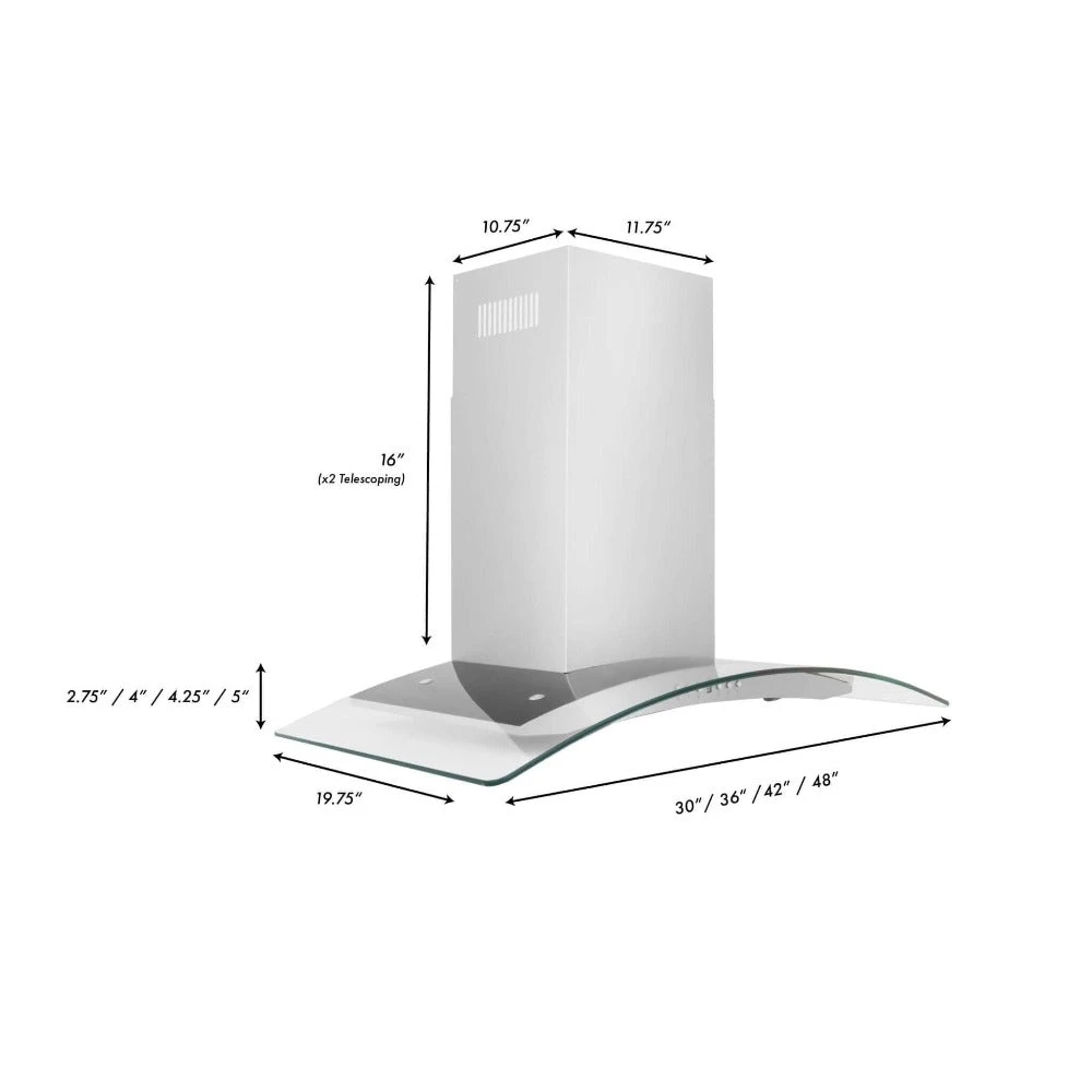 ZLINE 30 In. Convertible Vent Wall Mount Range Hood In Stainless Steel And Glass (KN4-30)(Zline 30 Wall Mount Range Hood Stainless Steel Glass Kn4 30) 11 ZLINE 30 In. Convertible Vent Wall Mount Range Hood In Stainless Steel And Glass (KN4-30)(Zline 30 Wall Mount Range Hood Stainless Steel Glass Kn4 30) - Image 11