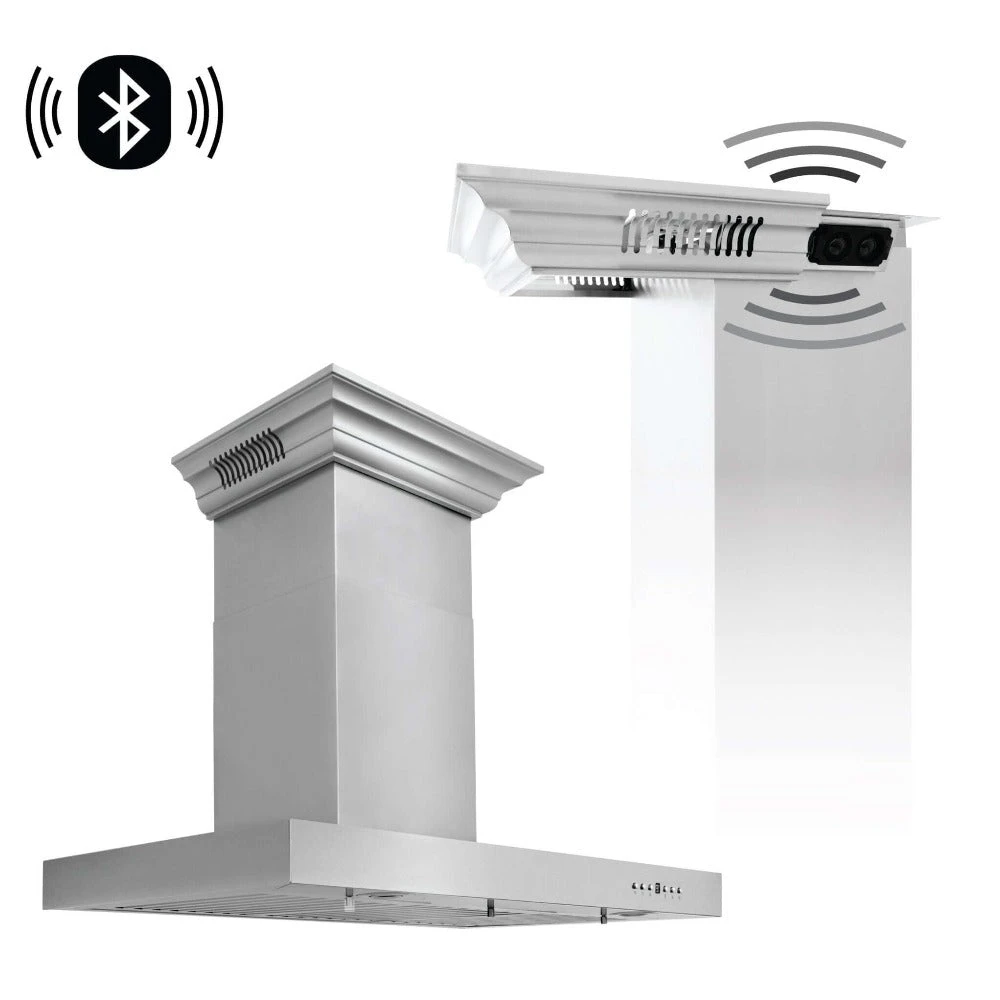 ZLINE 24 In. CrownSound™ Ducted Vent Wall Mount Range Hood In Stainless Steel With Built-in Bluetooth Speakers (KECRN-BT-24)(Zline 24 Wall Mount Range Hood Stainless Steel Crownsound Kecrn Bt 24) 1 ZLINE 24 In. CrownSound™ Ducted Vent Wall Mount Range Hood In Stainless Steel With Built-in Bluetooth Speakers (KECRN-BT-24)(Zline 24 Wall Mount Range Hood Stainless Steel Crownsound Kecrn Bt 24)