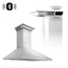 ZLINE 42 In. CrownSound™ Ducted Vent Wall Mount Range Hood In Stainless Steel With Built-in Bluetooth Speakers (KL2CRN-BT-42)(Zline 42 Wall Mount Range Hood Stainless Steel Crownsound Kl2crn Bt 42)
