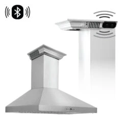 ZLINE 30 In. CrownSound™ Ducted Vent Wall Mount Range Hood In Stainless Steel With Built-in Bluetooth Speakers (KL3CRN-BT-30)(Zline 30 Wall Mount Range Hood Stainless Steel Crownsound Kl3crn Bt 30)