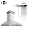ZLINE 42 In. CrownSound™ Ducted Vent Wall Mount Range Hood In Stainless Steel With Built-in Bluetooth Speakers (KL3CRN-BT-42)(Zline 42 Wall Mount Range Hood Stainless Steel Crownsound Kl3crn Bt 42)
