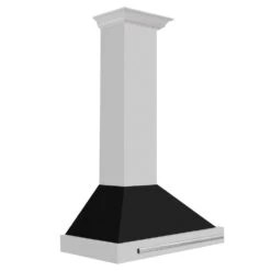 ZLINE 30 In. Convertible Stainless Steel Range Hood With Black Matte Shell And Stainless Steel Handle (KB4STX-BLM-30)(Zline 30 Wall Mount Range Hood Stainless Steel Black Matte Kb4stx Blm 30) -Induction Cooktop Store zline wall mount stainless steel black matte range hood KB4STX BLM30 sidecopy 3af94e6b e74e 4dc2 88c5 989ce7633d75