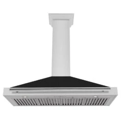 ZLINE 48 In. Convertible Stainless Steel Range Hood With Black Matte Shell And Stainless Steel Handle (KB4STX-BLM-48)(Zline 48 Wall Mount Range Hood Stainless Steel Black Matte Kb4stx Blm 48) -Induction Cooktop Store zline wall mount stainless steel black matte range hood KB4STX BLM48 undercopy 59118bad 69b4 4a45 b86e afbe6918457d
